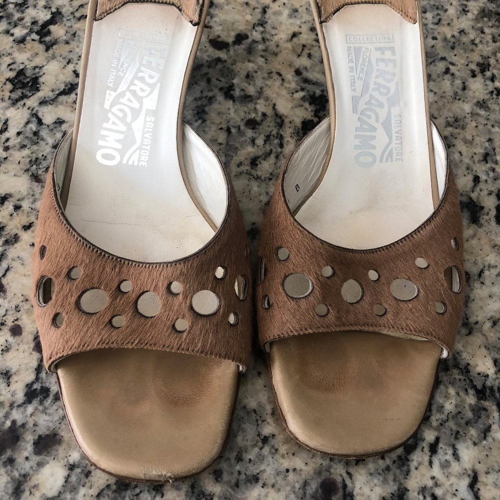 FINAL SALE - Salvatore Ferragamo Pony Hair Mules